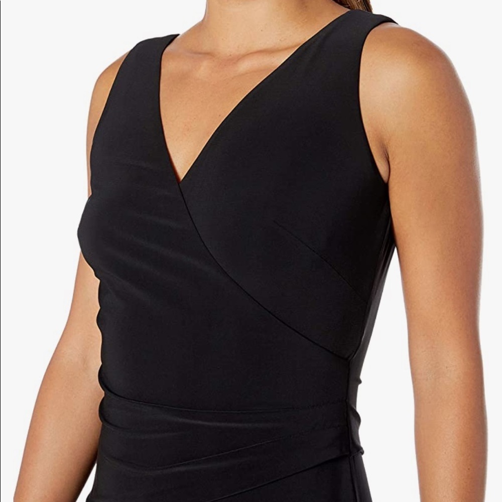 Nine West Black Sleeveless Jumpsuit with Asymmetrical Bodice. Size 4. - Picture 2 of 14